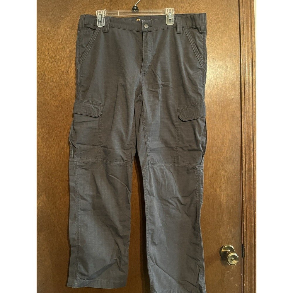 Carhartt Relaxed Fit Beige Cargo Workwear Pants Men's 38x32 Gray  EUC
